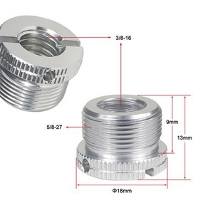 마이크 나사 어댑터 5/8-1/4 3/8 변환 나사 너트 삼각대 어댑터 라이트 마운트 레벨 계량기 카메라 마이크 스탠드, 16) 3 8 Silve fo Mic - No Lo