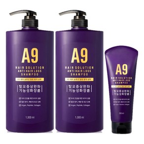 A9 탈모증상 케어 샴푸 대용량 1000ml 2개+200ml 1개, 1세트