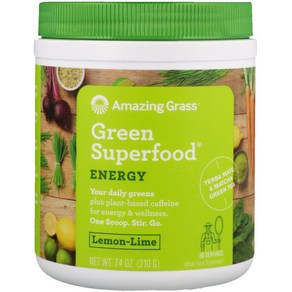 Amazing Gass Geen Supefood 에너지 레몬 라임 210g(7.4oz), 210g, 1개