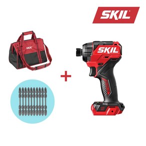 SKIL 스킬 전동공구 12V 충전 임팩 드라이버 배터리 1개 세트 ID6744 토크 170Nm 소형 공구가방 + 토션비트 10pcs