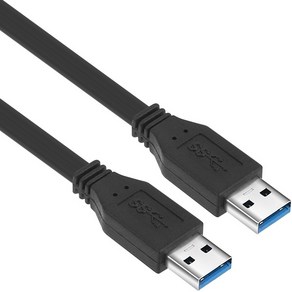 넷메이트 NMC-UA303F USB3.0 A to A 플랫 케이블 0.3m 블랙, 선택없음, 1개