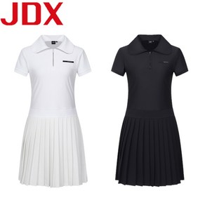 JDX 제이디엑스 24년 여름 상품 세일!! 여성 플리츠 레이어드형 반집업 원피스 X1TSVQ6511