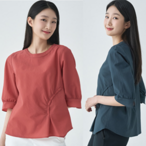[지센] 여성 사이드 셔링 블라우스 LFWSO402_[2컬러]