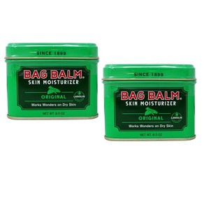 Bag Balm Vemont's 오리지널 갈라진 손 건조한 피부용 - 모이스처라이징 로션 살브 226.8g(8온스) 2팩, Bag Balm Vemont's 오리지널 갈라진 손,