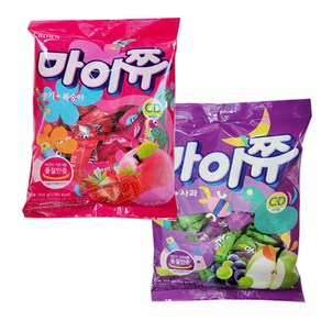대용량 마이쮸 필로우2종 [딸기&복숭아284g]+[포도&사과284g] 세트, 1세트, 568g