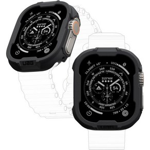 UAG 애플워치 케이스와 호환되는 49mm iWatch 시리즈 울트라 2울트라 URBAN ARMOR GEAR에 의한 스카우트 블랙 러그드 밀리터리 등급 보호 범퍼 케이스, Black