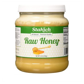 Stakich Raw Honey 스타키치 로우 허니 5lb(2268g), 2.268kg, 1개