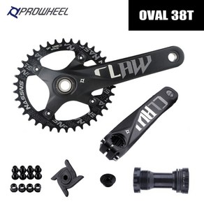 디스크크랭크 자전거 자전거암 교체 세트 자전거부품 용품 튜닝 PROWHEEL 그룹 Mtb Hollowtech 암바이크 통합 듀얼 산악 자전거 링크 104 Bcd 32/34/36T, 170mm, Powheel 1세트 38t o, 1개