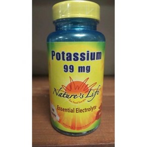 Potassium 99mg Nature's Life 100 tablets Essential Electrolyte 01/21 749619