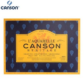 CANSON 캔손 헤리티지 수채화전용 스케치북/수채패드 300g 20매 4면제본 중목, 31x41cm