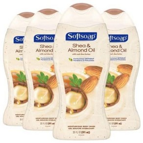 Softsoap Gentle Wash 저자극성 바디 워시 시어 - 500ml20액량 온스 4팩, 4개, 591ml