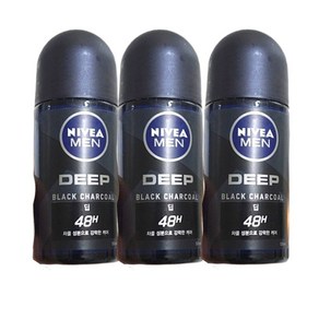 니베아 데오드란트 맨 롤온 딥 Nivea Deep 강력한 냄새제거 겨드랑이땀억제, 3개, 50ml