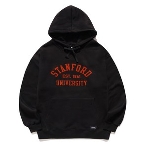 [유니버셜유니버시티] STANFORD 스탠포드 오버핏 기모 후드티 쭈리 검정 블랙 아이비리그 후드 티셔츠 ( 논기모 가능 )