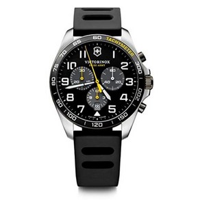 [빅토리녹스] 손목시계 FIELDFORCE SPORT CHRONO 스테인레스 스틸 틸 케이스(316 L) 블랙 다이얼 블랙 러버 스트랩