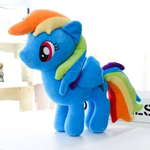 마이 리틀 포니 황혼의 스파클 봉제 인형 애니메이션 장난감 어린이 소녀용 크리스마스 선물, Rainbow Dash, 18cm, 1개, Rainbow Dash