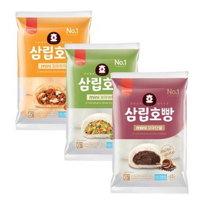 삼립호빵 3봉 단팥야채피자혼합 미니찐빵 저녁메뉴, 3개