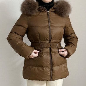 백화점상품 메이코씨 여성 겨울 폭스퍼 여우털 벨트 오리털 덕다운 패딩