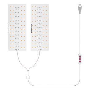 식물등 초박형 패널 성장 조명 USB 풀 스펙트럼 타이머 LED 식물 램프 실내 디밍 가능, 03 Two heads, 01 CHINA