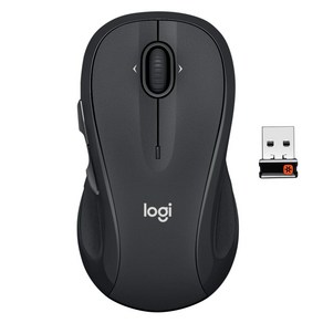 Logitech M510 Wieless Compute Mouse fo PC with USB Unifying 수신기가 포함된 PC용 로지텍 M510 무선 컴퓨터 마우스 - 그, Gaphite, 1개