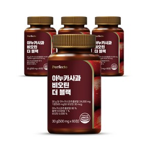 퍼펙토 아누카사과 비오틴 더 블랙, 60정, 4개