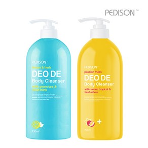 1+1 / 페디슨 데오드 바디클렌저 750ml, 01. 레몬허브, 02. 패션스타 프루트, 500ml, 2개