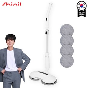 [25년최신형 국내생산]신일 LED 무선 물걸레 청소기 화이트 /극세사패드 4P증정, SDC-WC3008