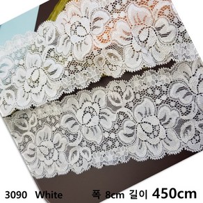 dklace 스판레이스 3090 레이스 2 colo ( 8cm 1yd 기준 ), White_5, 1개