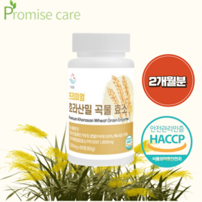 순수한줌 호라산밀 곡물 효소 정 1000mg x 60정 2개월