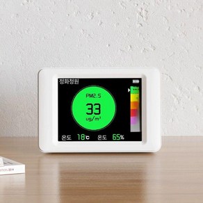 공기질측정기 PM2.5 CO₂ VOC 온습도 디지털환경측정기 다기능실내용 공기오염감지기, 1개, 기초형-G7 PM온습도