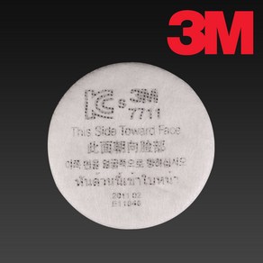 3M 7711 단구형 방진필터 - 7701K 7702K 1200 3200 HF-50 면체에 사용가능, 1개