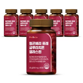 퍼펙토 링곤베리 퓨레 글루타치온 엘라스틴, 60정, 6개