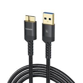 Toocki USB 연장케이블 연장선 미니5핀 USB3.0 마이크로B 외장하드 케이블, A-마이크로 B, 0.5m, 1개입