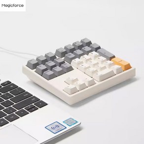 [ XC샵] MAGICFORCE MF17 MF34 기계식 숫자 넘버 텐키 저소음 키패드 키패드 화이트 LED 백라이트, 베이지, MF17-유선버전, 갈축