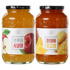 초록원 과일잼3종 1kg+1kg (딸기잼/사과잼/파인애플망고잼), 1세트