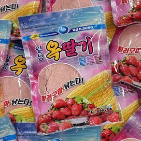[유천낚시] 일성 25년 신제품 옥딸기 글루텐 붕어 잉어 향어 낚시 민물낚시 떡밥 밑밥, 1개, 370g
