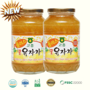 고흥특산 농협 100% 국산 벌꿀 유자차, 2개입, 1세트, 1kg