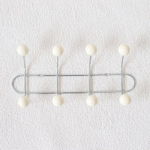 컬러볼 코트랙 붙이는 옷 모자 걸이 부착 행거 8구, 1개, 컬러볼코트랙 8구 - 화이트