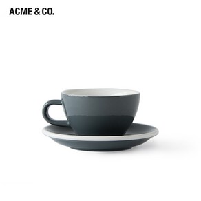 [ACME] 애크미컵 카페 커피잔 카푸치노잔 그레이 190ml (잔받침포함), 1개