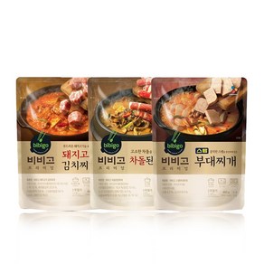 올따옴 간편식 국탕류 CJ 비비고 프리미엄 돼지고기김치찌개 460g+차돌된장찌개 460g+스팸부대찌개 460g 1개씩, 460g, 1개