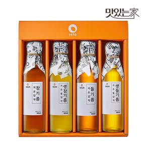 50년전통 대현상회 저온압착 참기름 들기름 생들기름 생참기름 180ml 4종 선물세트 (선물케이스포장), 1개