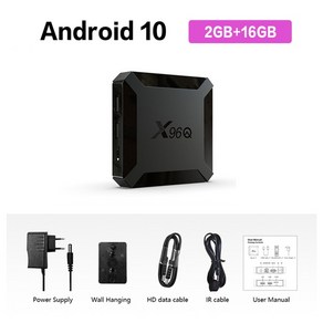 X96Q 안드로이드 10 TV 박스 2GB 16GB Allwinne H313 쿼드 코어 4K 60fps 와이파이 구글 플레이어 유튜브 X96 셋톱, [05] KR, 1개