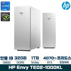 HP ENVY TE02-1000KL 13세대 i9 RTX4070Ti 고성능 데스크탑, 32GB, NVMe 1TB, 없음