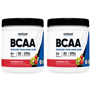 BCAA 파우더 30회분 딸기 키위맛 2병, 261g, 2개