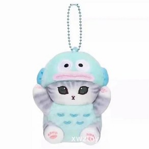 Kawaii Sanio Plush Keychain Pendant Catoon Mofusand Shak Cat Coss Dessing Hello Kitty Kuomi do, chouyu, 1개