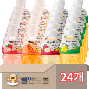 모구모구 4종혼합 (리치 6개 + 피치 6개 + 사과 6개 + 망고 6개) 320ml 24개, 1세트