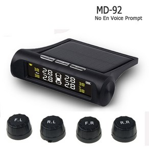 TPMS 타이어 공기압 센서 태양광 무선 USB 자동차타이어 압력 모니터 시스템 발전 usb tpms 트럭 게이지 온도 경고 4개 외부, md92, 1개