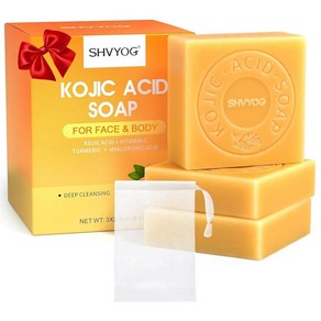 SHVYOG Kojic 산성 비누 강황 바 240g 3팩, 3개