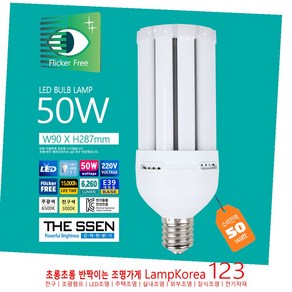 LED 대형 보안램프 에코 반트 50W E39 공장등 가로등 스틱 콘램프