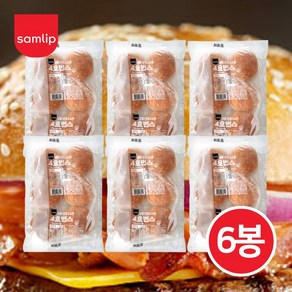 삼립 냉동 햄버거번 6봉 총36개입 햄버거용빵, 6개, 300g