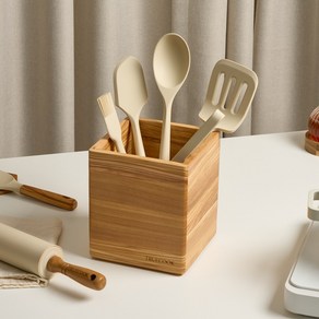 트루쿡 이탈리아산 올리브 실리콘 조리도구 9종 멀티함 세트, 1개, 조리도구 9종 + 멀티함